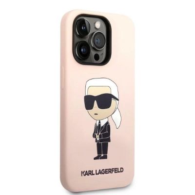 4. Karl Lagerfeld KLHCP14LSNIKBCP iPhone 14 Pro 6.1" hardcase pink/pink Silicone Ikonik