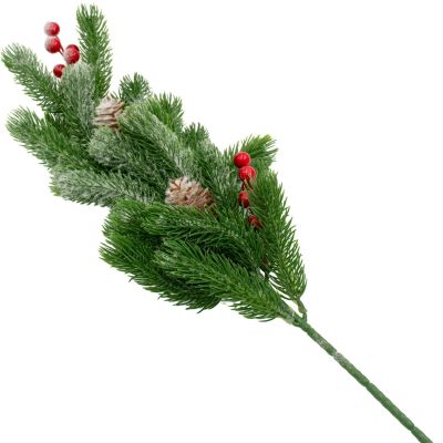 14. DECORATIVE PINE BRANCH WITH ROWNBERRY AND CONES 60CM
