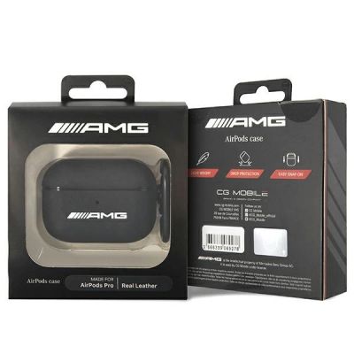 3. AMG Leather Big Logo case for AirPods Pro - black