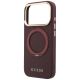 6. Guess Ring Stand 360 Grained Classic Logo MagSafe Case for iPhone 18 Pro Max / 17 Pro Max - Burgundy