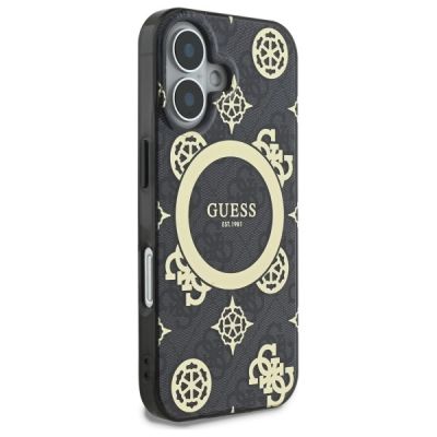 4. Guess IML Peony On 4G Background MagSafe case for iPhone 16 - black