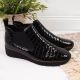3. Rieker W R474 snakeskin leather ankle boots black