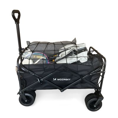 17. Wozinsky WZP-100 beach, tourist, garden trolley, durable, wide wheels, with safety net up to 100 kg - black
