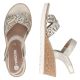 5. Women's gold leather wedge sandals Remonte by Rieker R6266-90