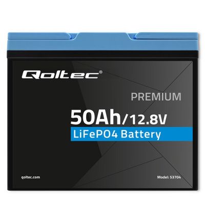 4. Qoltec LiFePO4 Lithium Iron Phosphate Battery | 12.8V | 50Ah | 640Wh | BMS
