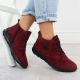 5. Women's leather suede ankle boots in burgundy Rieker Z0022-35