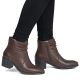 12. Women's brown leather ankle boots on a block heel Rieker 73953-27