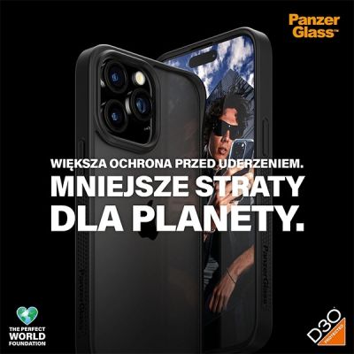 6. PanzerGlass ClearCase Case for iPhone 15 Pro Max with Military Grade Certification - Transparent and Black