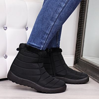4. NEWS W EVE181A waterproof zipper snow boots black 