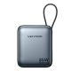 3. Vention 10000mAh 35W PD Power Bank with Built-in USB-C Cable Gray