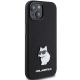 4. Karl Lagerfeld Silicone Choupette Metal Pin case for iPhone 15 Plus / 14 Plus - black