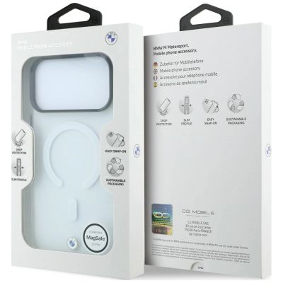 8. BMW Sign Frosted IML & Metal Logo MagSafe Case for iPhone 18 Pro Max / 17 Pro Max - Clear