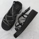 6. Women's Roman wedge sandals with zircons, black Filippo DS6898