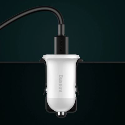 10. Baseus Grain Pro car charger 2x USB 4.8 A white (CCALLP-02)