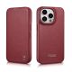 28. iCarer CE Premium Leather Folio Case iPhone 14 Pro Magnetic Flip Leather Folio Case MagSafe Red (WMI14220714-RD)