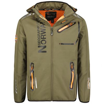 Geographical Norway Royaute DB 068 M WY1996H/GN-Kaki / Orange Softshell Jacket