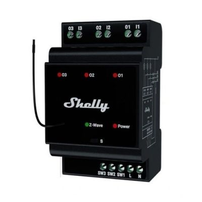5. Shelly Wave Pro 3 LR Z-Wave DIN Rail Three-Channel Controller
