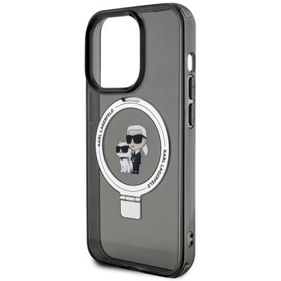 6. Karl Lagerfeld KLHMP15LHMRSKCK iPhone 15 Pro 6.1" black/black hardcase Ring Stand Karl&Choupette MagSafe