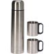 12. 1000ML TRAVEL THERMOS WITH 2 CUPS SILVER