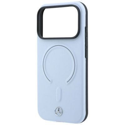 6. Mercedes Leather 3D MagSafe Case for iPhone 18 Pro / 17 Pro - Blue