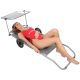 9. FOLDABLE BEACH CHAIR WITH CANOPY ON WHEELS 116x62x62-90CM GRAY