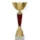 3. Gold and burgundy metal cup