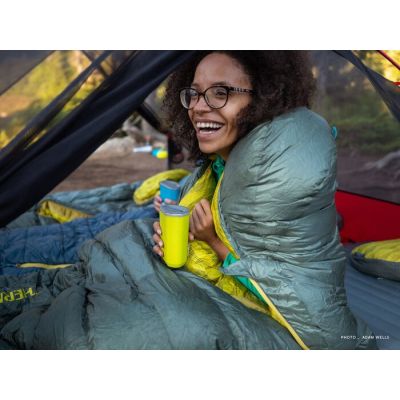 10. Therm-a-Rest Questar Adult Mummy Sleeping Bag Polyester Green, Yellow