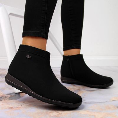 13. Women's insulated black ankle boots Rieker W 98251-00