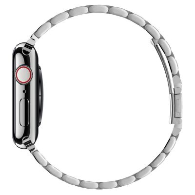 11. Spigen Modern Fit Band for Apple Watch 4/5/6/7/8/9/SE/Ultra (42/44/45/49 mm) - Silver