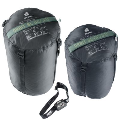2. Deuter Orbit SL 0C/32F Adult Mummy Sleeping Bag Fabric, Polyethylene Sulfone (PES), Ripstop Green