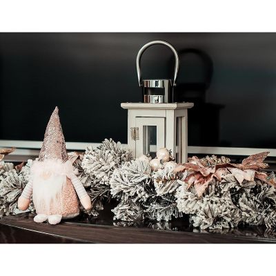 7. DECORATIVE gnome with sequins 50cm pink