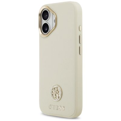 2. Guess Grained Strass Logo MagSafe case for iPhone 17 - beige