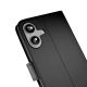 6. Puro Wallet Stand case for iPhone 17 made of eco-leather, with a flap, wallet and stand function - black
