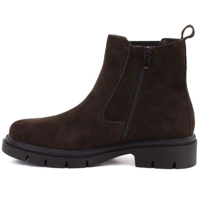 3. Women's leather ankle boots, suede, chocolate, Sergio Leone BT-01-S