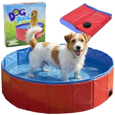 11. FOLDABLE GARDEN POOL FOR DOGS 80X30CM RED MAXPRO
