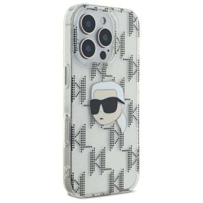 4. Karl Lagerfeld IML Karl Head Electroplated iPhone 16 Pro Case - Clear