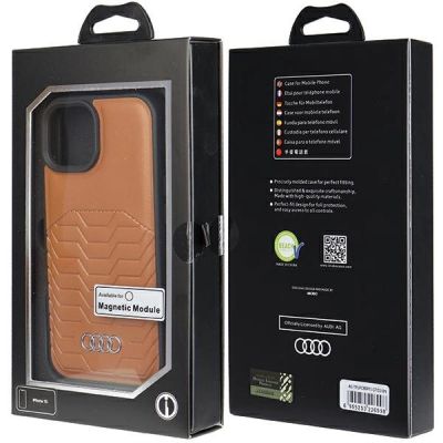 7. Audi Synthetic Leather case with MagSafe for iPhone 15 / 14 / 13 - brown
