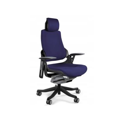 Wau BL412 office chair, navy blue/black fabric
