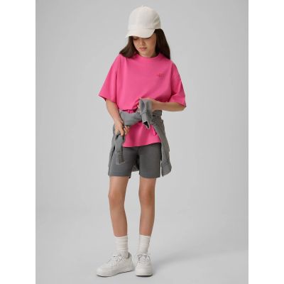 4. Girls' loose plain T-shirt 4F 4FJRSS26TTSHF3984-54S