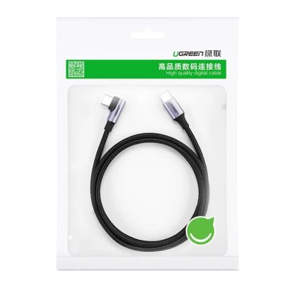 5. Ugreen US255 50125 USB-C (straight) / USB-C (angled) PD QC cable 60W 3A 2m - gray