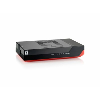 2. LevelOne GSW-0507 Network Switch Unmanaged Gigabit Ethernet (10/100/1000) Black, Red