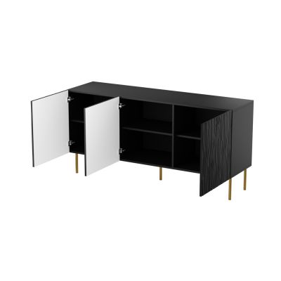 2. JUNGLE chest of drawers 152x40.5x74.5 black matt + gold legs