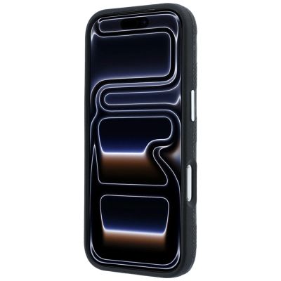 5. Karl Lagerfeld Grained Mono Resin Logo MagSafe Case for iPhone 17 Pro / 18 Pro - Black