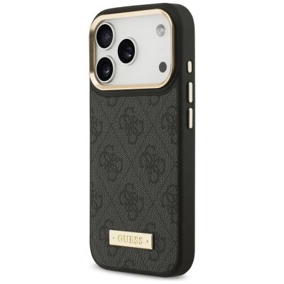 2. Guess 4G Logo Plate MagSafe Case for iPhone 17 Pro - Black