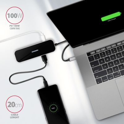 4. Axagon HMC-6H4A Wired Docking Station USB 3.2 Gen 1 (3.1 Gen 1) Type-C Black, Gray