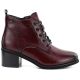 2. Women's leather lace-up high-heeled ankle boots, burgundy, Vinceza EN27-133107