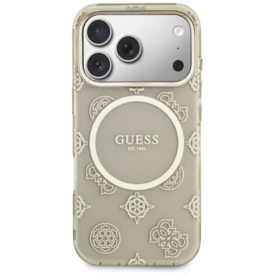 3. Guess IML Peony Dot MagSafe Case for iPhone 17 Pro - Beige