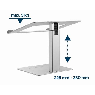 15. GEMBIRD NOTEBOOK STAND WITH HEIGHT ADJUSTMENT 15.6, SILVER