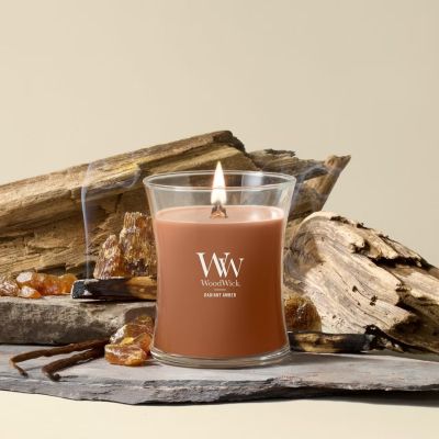 4. RADIANT AMBER WOODWICK Ellipse Candle