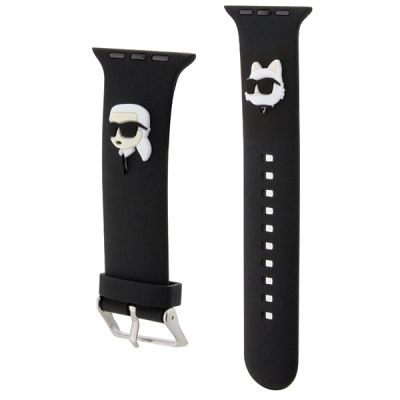 3. Karl Lagerfeld 3D Rubber Karl&Choupette Heads strap for Apple Watch 38/40/41mm - black